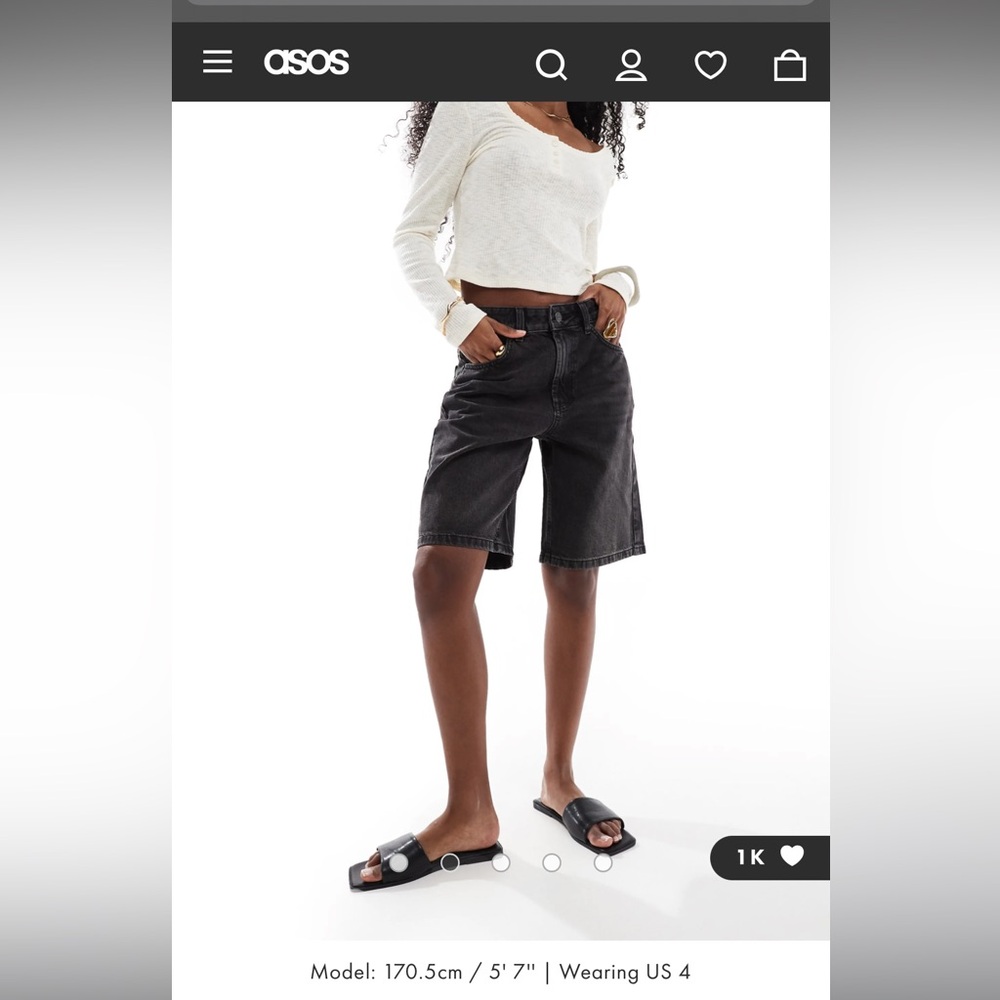 ASOS DESIGN denim bermuda shorts in washed black - Picture 2 of 7